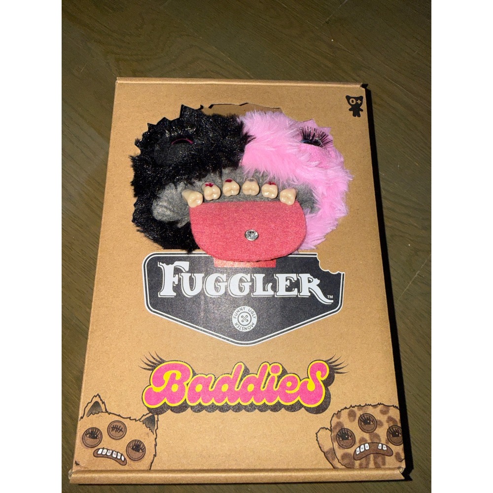 Zuru Fuggler Baddies Funny Ugly Monster Black Pink Split Face Plush Toy New